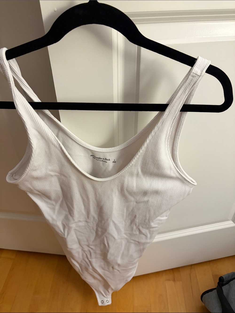 Abercrombie & Fitch White Ribbed Tank Bodysuit